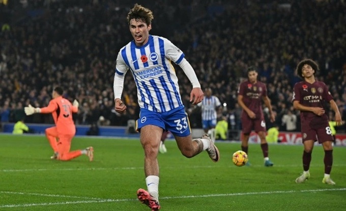 Man City từng thất bại trước Brighton ở vòng 11 Ngoại hạng Anh